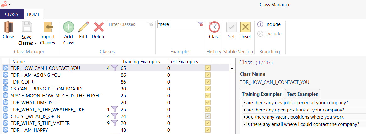Class Manager Filters